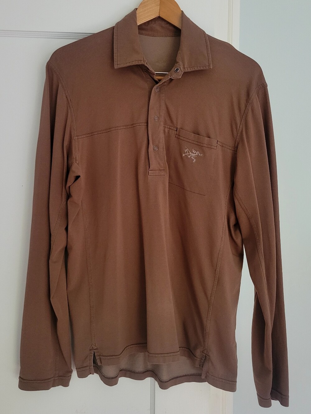Arc'teryx Men's Long-Sleeve Polo in Brown Size M
